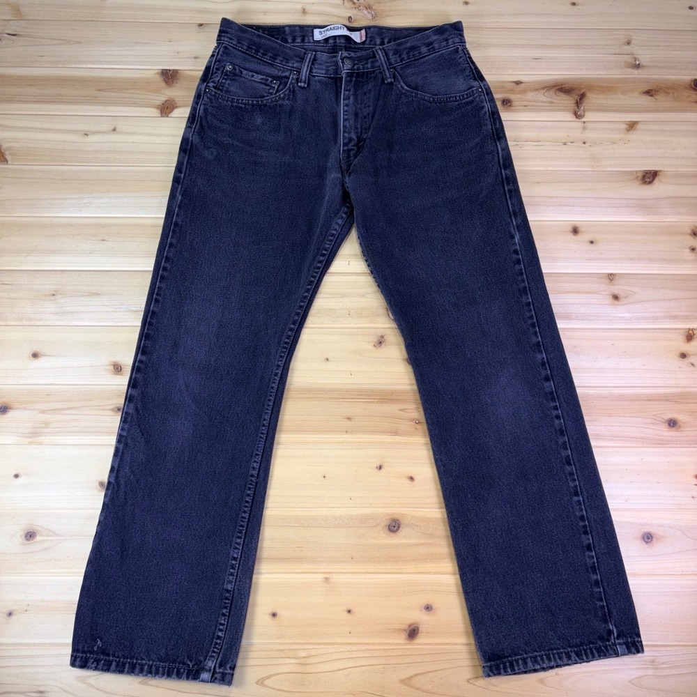 Levis Jeans Mens 31x30 Black 505 Straight Leg Fit Denim Jeans